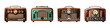 © Newton - old vintage radio collection isolated on transparent background