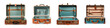 © Newton - Opened retro suitcase collection isolated on transparent background