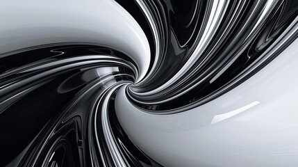 Captivating black and white swirls create a modern tunnel pattern with a futuristic touch, making it perfect for stylish digital art projects