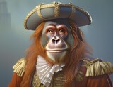 Orangutan dressed as pirat