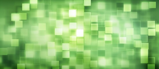 Sticker - Abstract Green and White Square Pattern