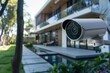 © ylivdesign - Security camera is monitoring a modern house with a swimming pool, providing safety and protection