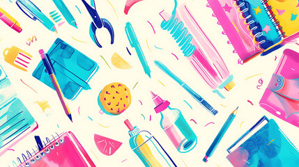 a colorful pattern with different shapes