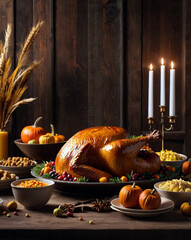 Wall Mural - Thanksgiving copyspace banner background