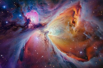 Wall Mural - an image showcasing a vibrant space filled with an array of colorful stars, inspiring view of a cele