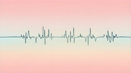 simple backdrop with a symmetrical ECG line pattern and weak medical symbols that represent heartbeats blended into a gentle, pastel-colored gradient