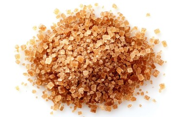 Wall Mural - Pile of brown sugar on a white background, perfect for food and cooking related concepts