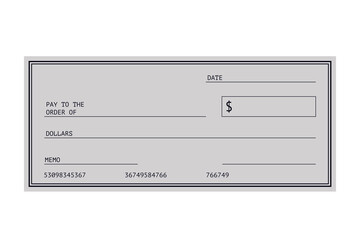 Gray Blank Check Transparent background