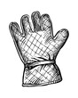 © slowbuzzstudio - kitchen glove engraving black and white outline