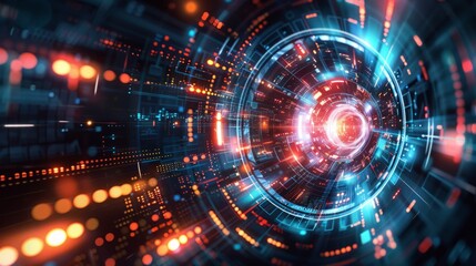 Futuristic background with a tunnel of neon lights. Modern background for web page design, phone wallpapers, and advertising banners.