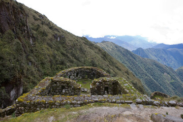 Wall Mural - Peru  Wnay Wuayna on a cloudy autumn day