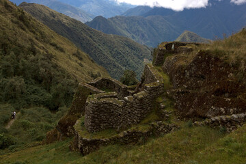 Wall Mural - Peru  Wnay Wuayna on a cloudy autumn day