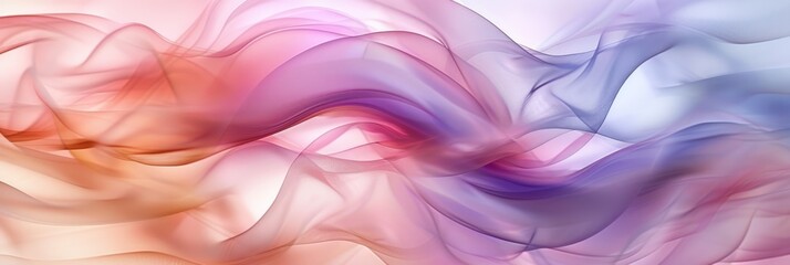 Wall Mural - Soft and vibrant abstract smoke waves in shades of pink, purple, blue, and orange on a light background.