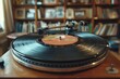 © NikahGeh - A vintage record player spins a vinyl record its needle gently tracing the grooves capturing the essence of a bygone era