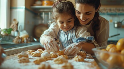 Sticker - A family baking cookies together in the kitchen