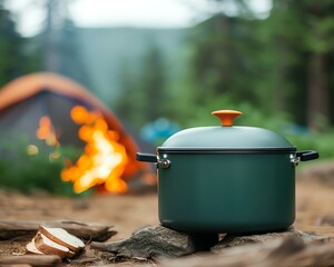 Camping device for cooking and shelter, device, outdoor tool