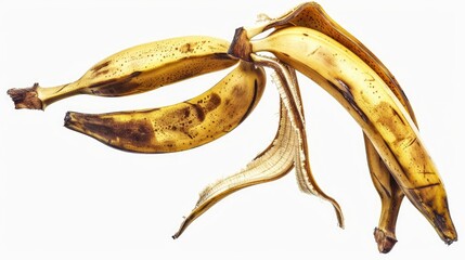 Poster - A cluster of yellow bananas placed on a clean white surface