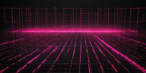 Wall Mural - abstract technology futuristic concept hot pink and bl background