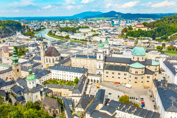 Wall Mural - Salzburg skyline aerial view, Austria