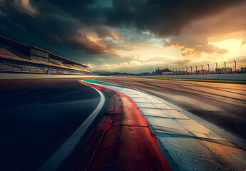 Wall Mural - Racing circuit. Pathway under the sky