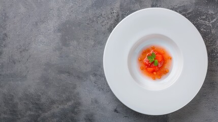 Wall Mural - A bowl of chickpea stew with beetroot and parsley, served with a side of bread