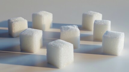 Wall Mural - Group of sugar cubes arranged neatly on a table, perfect for illustrations or product photography