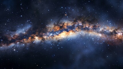 Wall Mural - Panorama milky way galaxy with stars and space dust in the universe.