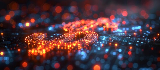 Wall Mural - Digital Dollar Symbol Illuminated on a Circuit Board