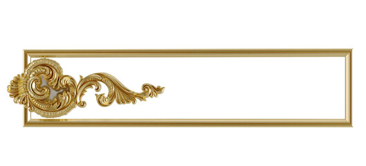 Wall Mural - decorative golden vintage frames, golden baroque frame on transparent background.