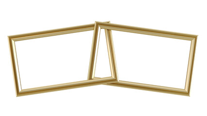 Wall Mural - decorative golden vintage frames, golden baroque frame on transparent background.