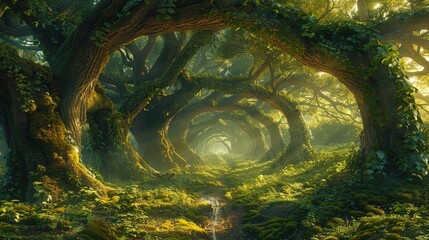 Poster - Enchanted Forest Tunnel of Nature's Wonder