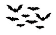 © Renata Hamuda - black paper bats flying on white background, Halloween decoration