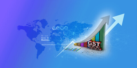 Wall Mural - 3d illustration Stock market online business concept. business Graph 