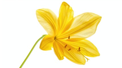 Close-up of a bright yellow flower sitting on its stem