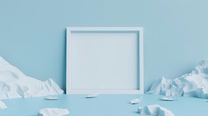 Wall Mural - Empty advertise blank advertise frame sits against a relaxing style background