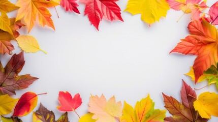 Wall Mural - autumn leaves frame 