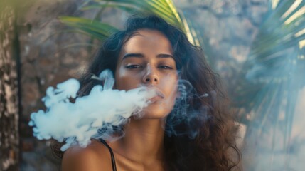 Brazilian woman  smoking cigarette