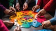 © sorin - Team assembling puzzle of business vision, each piece symbolizing a unique aspect, unifying goals