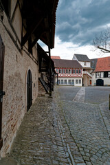 Canvas Print - Kirchengaden in Gochsheim, Landkreis Schweinfurt, Unterfranken, Bayern, Deutschland.