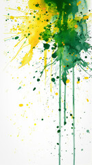 Sticker - Abstract Dripping Watercolor - Green and Yellow Dynamic Art