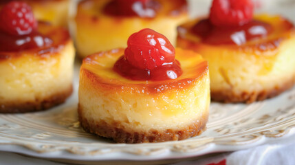 Wall Mural - Tasty Mini Pineapple Upside-Down Cheesecakes - Dessert Design