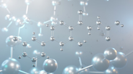 Poster - vadadustat molecular structure, 3d model molecule, anti-inflammatory, structural chemical formula view from a microscope