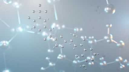 Sticker - tovorafenib molecular structure, 3d model molecule, tak-580, structural chemical formula view from a microscope