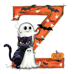 Wall Mural - Halloween alphabet