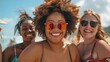 © Pravinrus - group of friends of different shapes and sizes enjoying a day at the beach