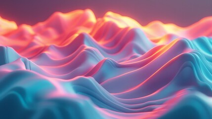 Vibrant abstract background with flowing, glowing waves and smooth curves, exuding motion and energy