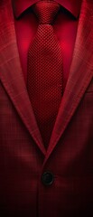 Wall Mural - A close up of a red tie and jacket