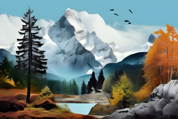 Wall Mural - panorama of the mountains