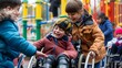 © BajimBa - Children with disabilities play together with other children, an inclusive playground