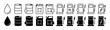 © ramsey - fossil diesel fuel pump vector icon set. petroleum car petrol sign. gas station symbol collection